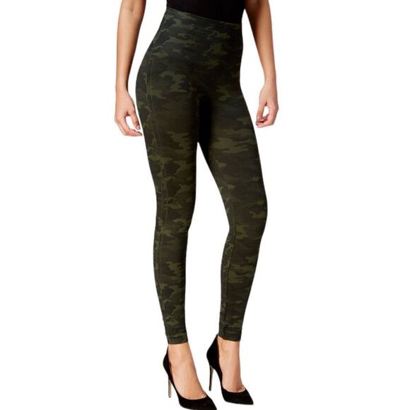 SPANX Look at Me Now High-Waisted Seamless Leggings Camo Green LG - Picture 1 of 4